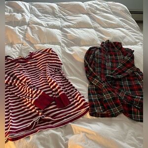 J Crew and LOFT - Striped and Plaid Long Sleeve Tops